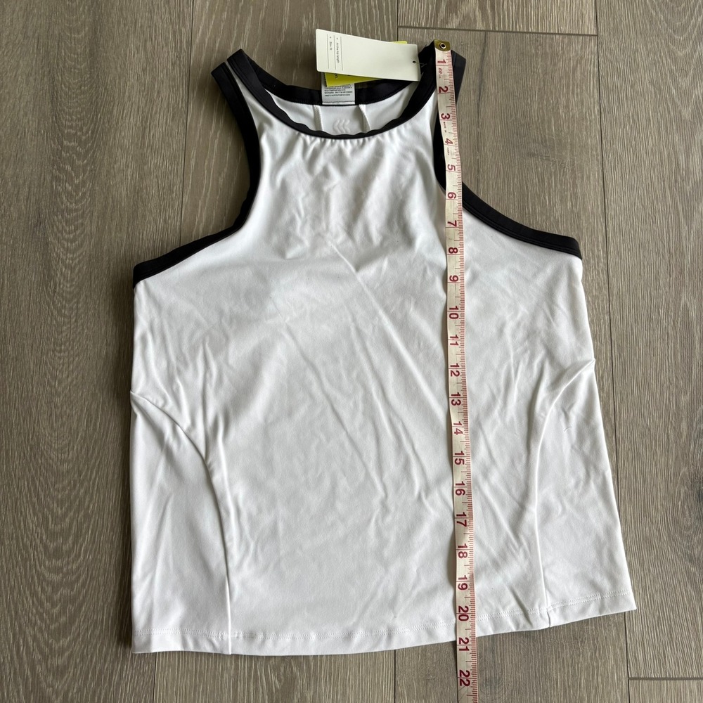 All in Motion Womens High Neck Tank Top White Black Trim Athletic Medium NEW - Picture 9 of 16